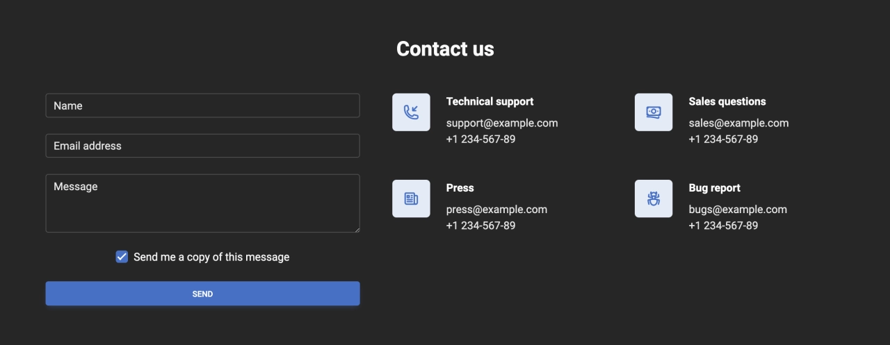 Contact Design Block Dark v.2