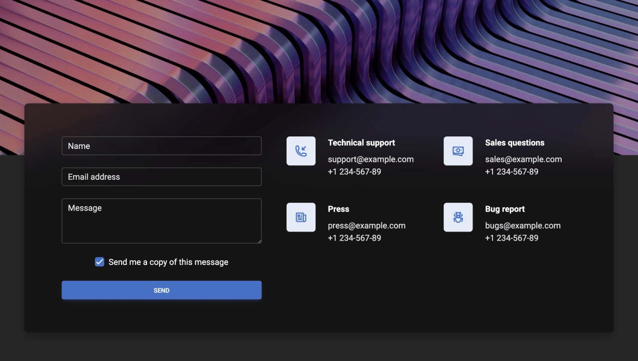 Contact Design Block Dark v.5