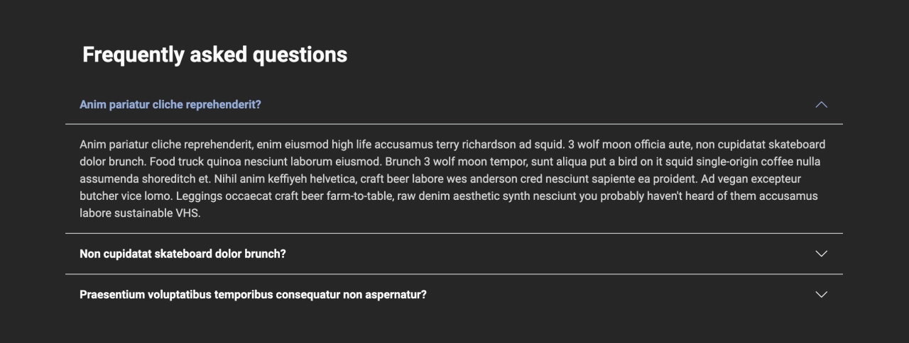 FAQ Design Block Dark v.1