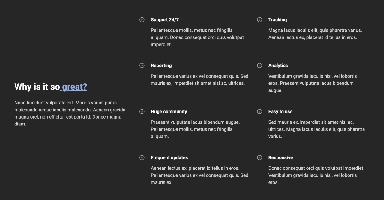 Feature Section Design Block Dark v.6