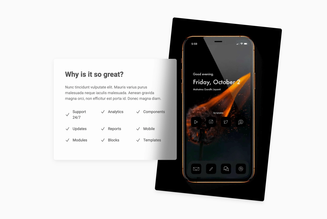 Feature Section Design Block Light v.8