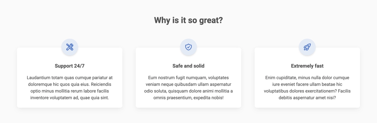 Feature Section Design Block Light v.9