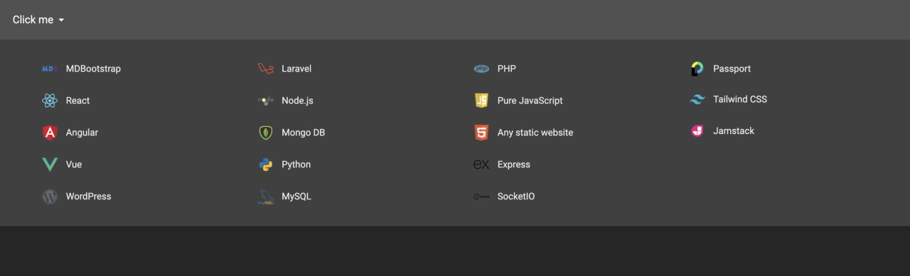 Mega Menu Design Block Dark v.3