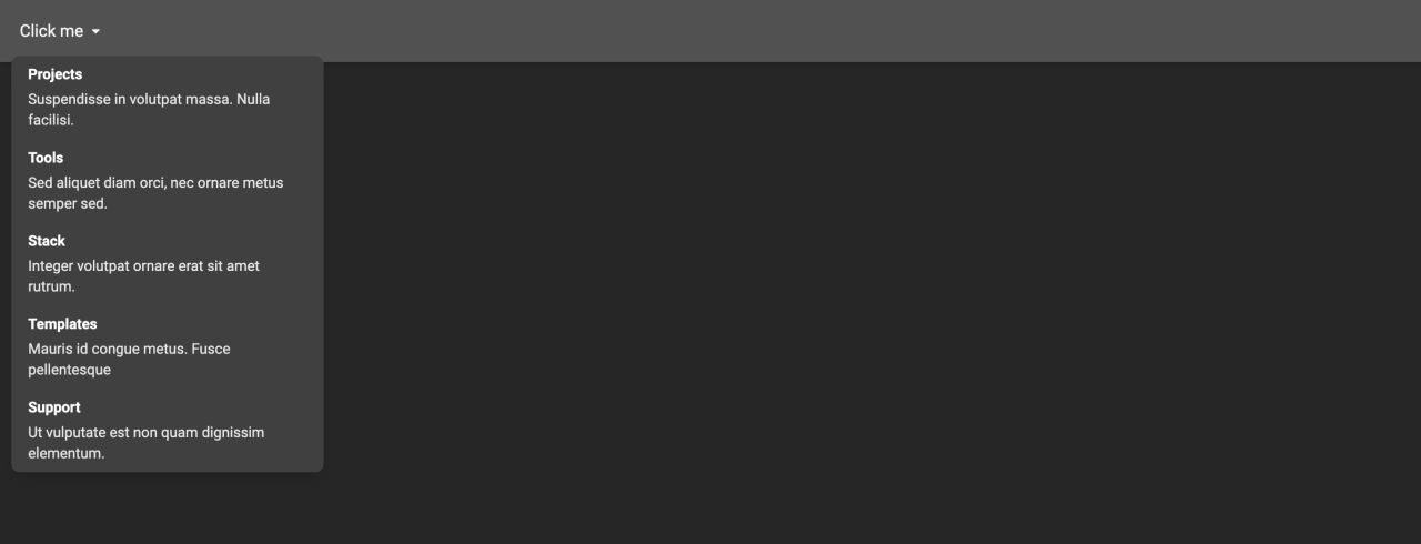 Mega Menu Design Block Dark v.4
