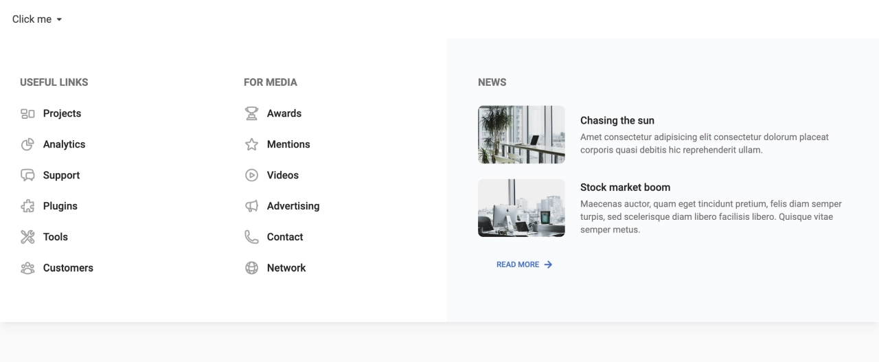 Mega Menu Design Block Light v.6