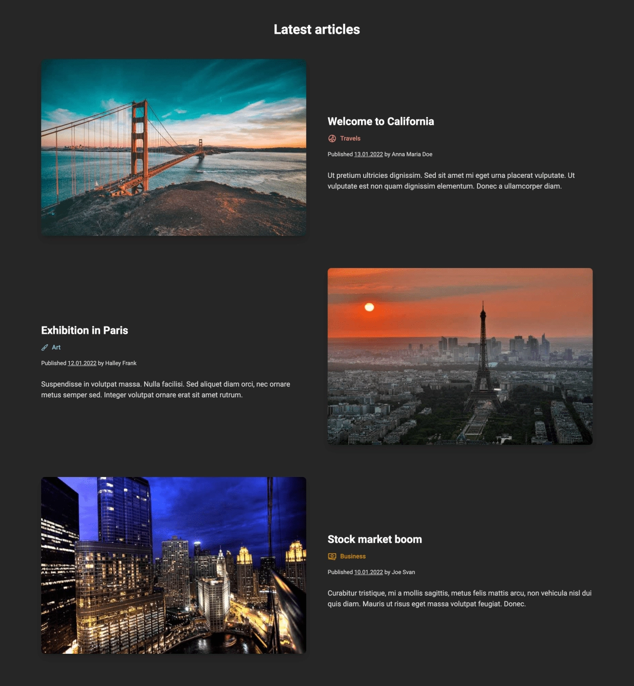 News Design Block Dark v.6