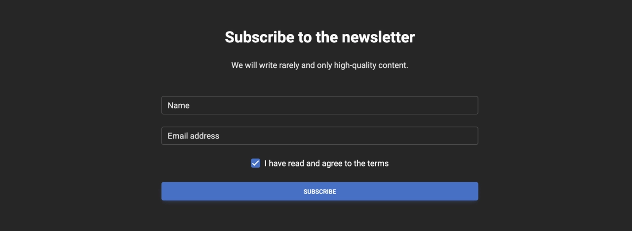 Newsletter Design Block Dark v.1