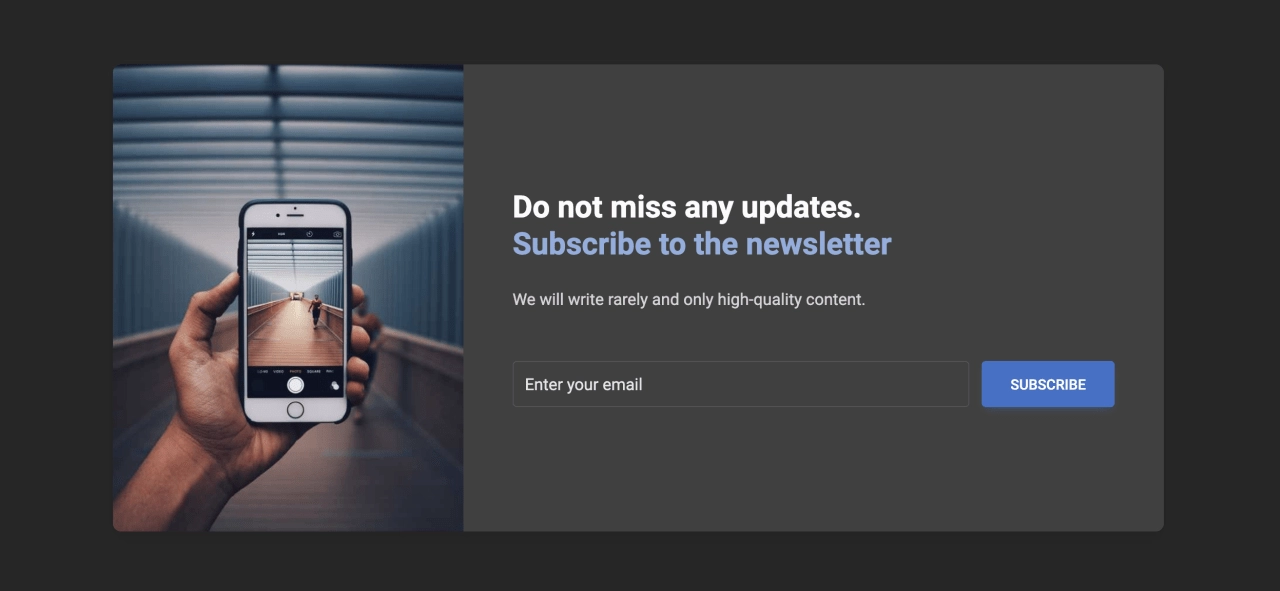 Newsletter Design Block Dark v.4