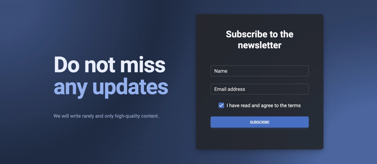 Newsletter Design Block Dark v.5