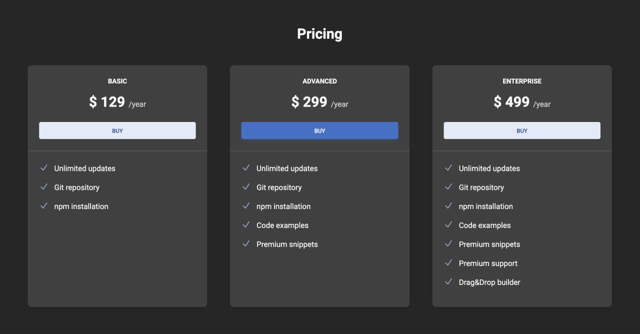 Pricing Design Block Dark v.1