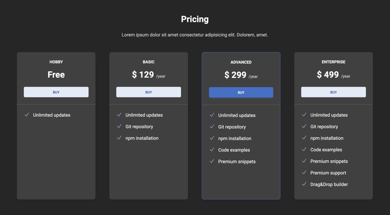 Pricing Design Block Dark v.2