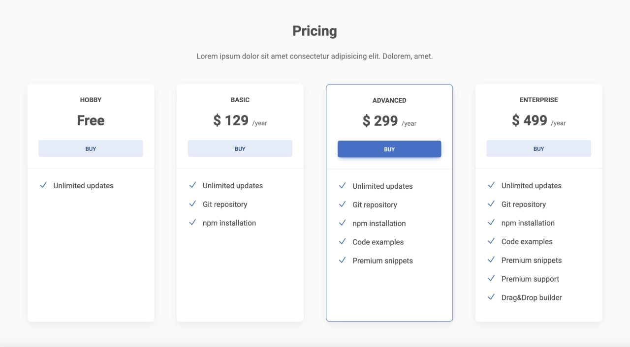 Pricing Design Block Light v.2