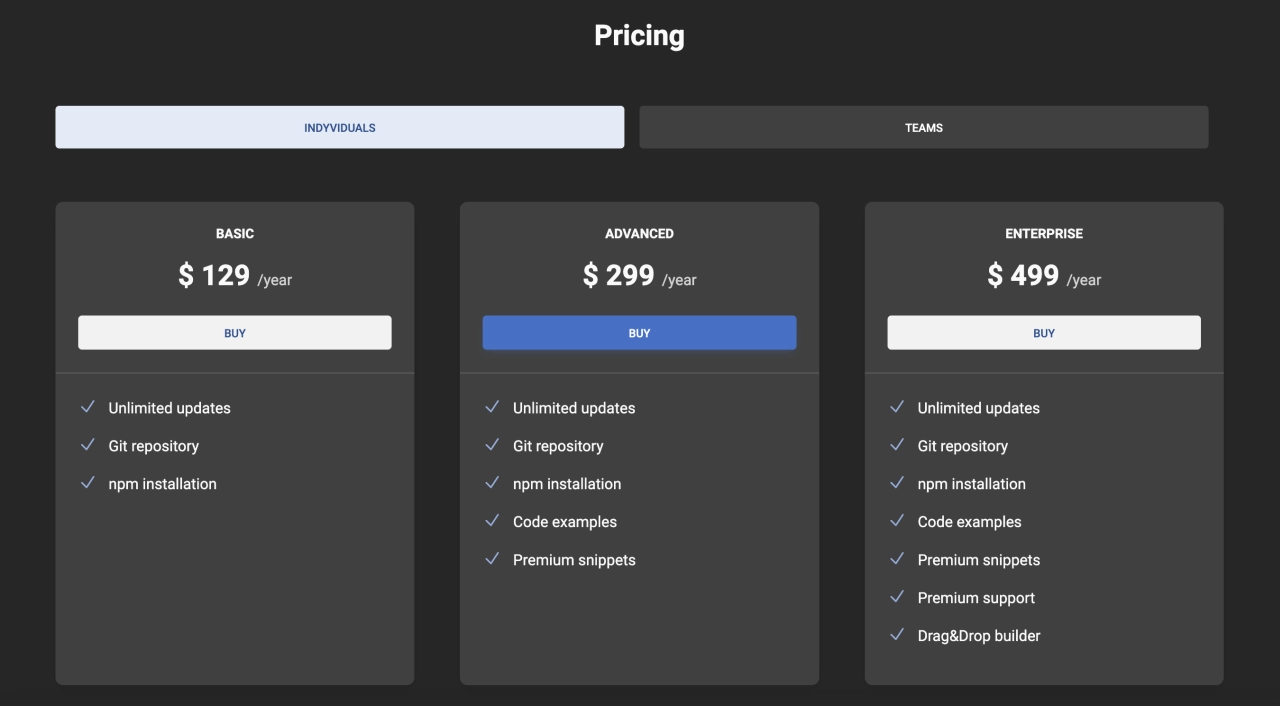 Pricing Design Block Dark v.3