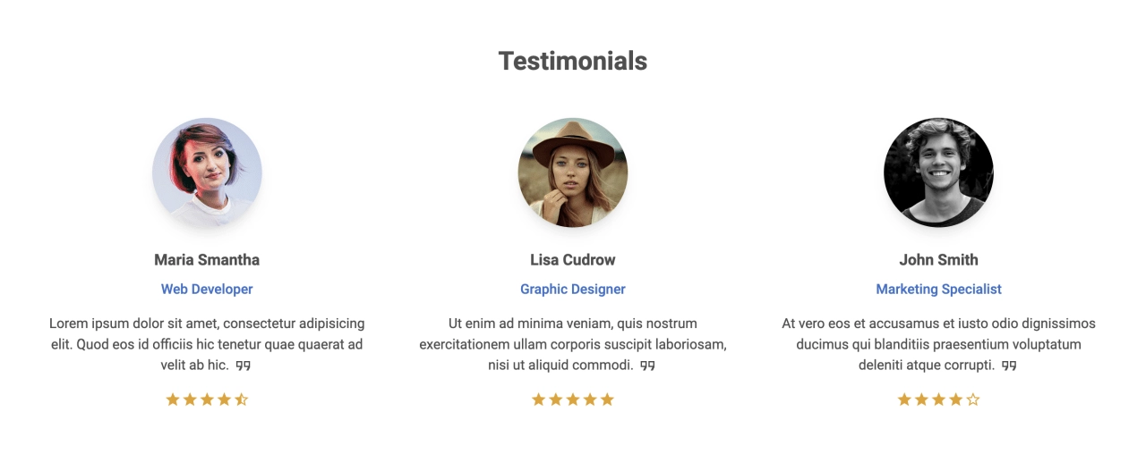 Testimonial Design Block Light v.1