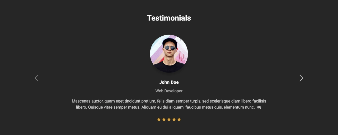 Testimonial Design Block Dark v.2