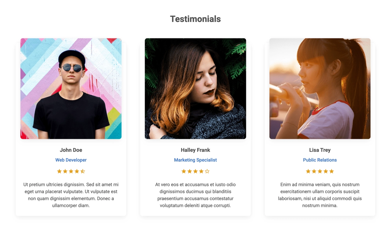 Testimonial Design Block Light v.3
