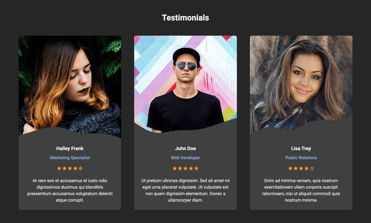 Testimonial Design Block Dark v.6